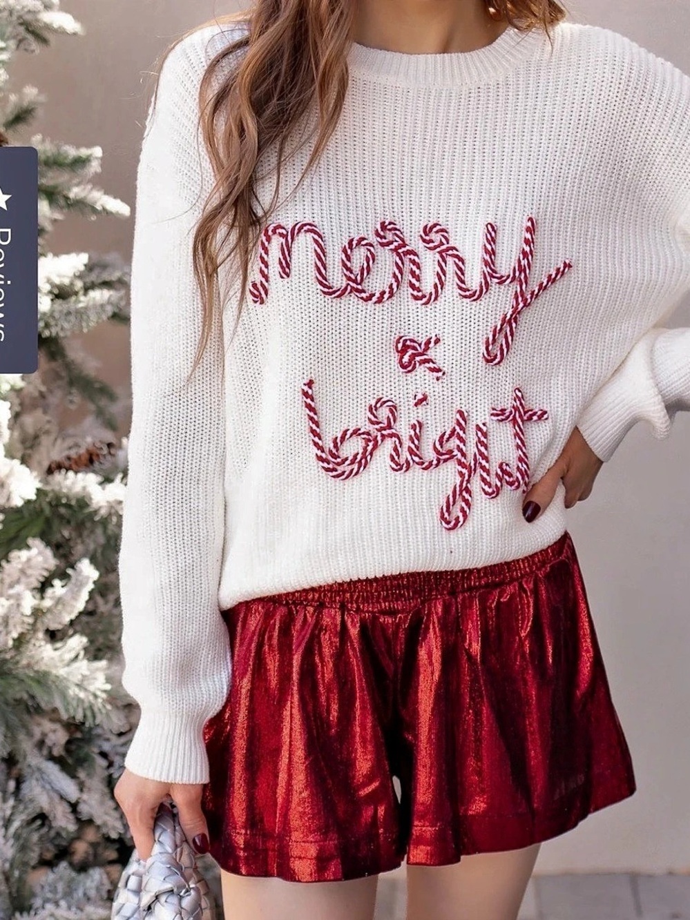 Krush Kandy Candy Cane Cozy Merry & Bright Knit Sweater